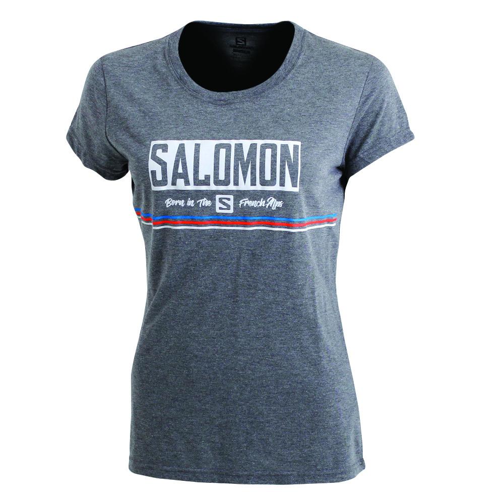 Salomon Israel 1947 SS W - Womens T shirts - Black (MLNI-35604)